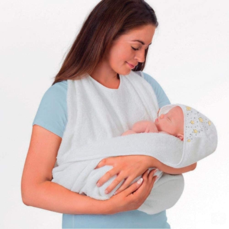 Toalla Delantal Felpa Bebe , 100% Algodón Antialérgico 90 x 84cm- Colores Variados